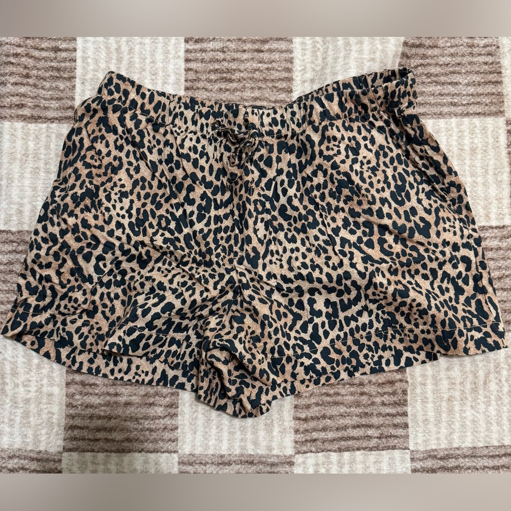 GAP Linen-Blend Easy Shorts - Leopard Print